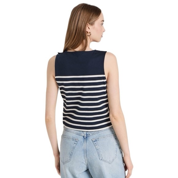 Rag & Bone Bardot Nautical Navy Striped Tank Top - Picture 4 of 9
